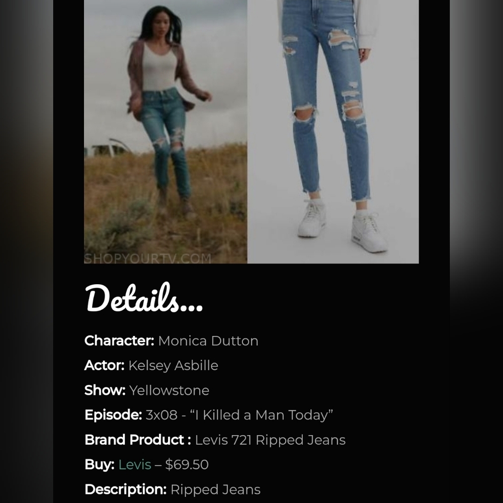 Levi's 721 ripped jeans